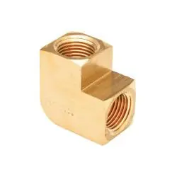 Same Day Shipping Mid-America Fittings LF100-8 90 deg Barstock Elbow, 1/2 in FPT x 1/2 in FPT, Brass