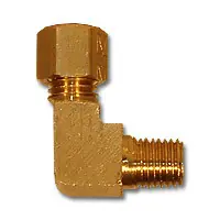 Midland Metal 284X2 MAF/USA Precision Grip Fittings - Elbows, MAF/USA COMPRESSION, 1/8Pgx1/8Mpt P/Grip Elbow 90, MAF/USA Brass Fittings Last Chance