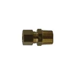 Midland Metal 700088-0402 Tank Connector, 1/4 in Compression x 1/8 in MIP, Brass Premium