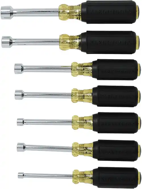 Genuine Klein Tools 631 Nut Driver Set, 3-Inch Shafts, Cushion-Grip, 7-Piece