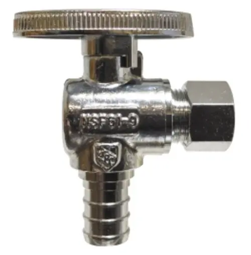 Midland Metal 746435 90 deg Angle Supply Stop, 1/2 x 3/8 in Nominal, PEX x Compression, Brass Body New Arrival