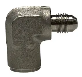 Budget Midland Metal SS2502-04-04 90 deg Elbow, 1/4 in Male 37 deg JIC Flared x 1/4 in FNPT, Stainless Steel