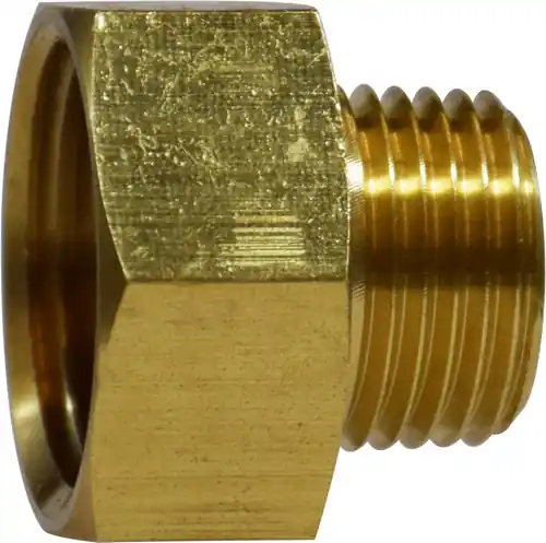 Genuine Mid-America Fittings LF84GHS Rigid Adapter, 3/4 in FGH x 1/2 in MPT, Brass