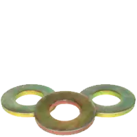 3/8" SAE Flat Washers, Zinc-Yellow, Medium Carbon, Thru-Hardened, Made in USA, Qty 100 Limited Time
