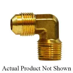 AMC 04049-0404 90 deg Elbow, 1/4 in SAE 45 deg Male Flared x 1/4 in Male NPTF, Brass Order Now