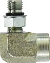 Midland Metal 6805NWO52 90 deg Elbow, 1/2 in Male ORB x 1/8 in FIP, Steel Direct From Factory