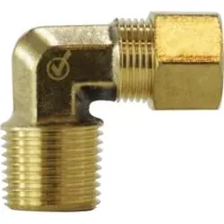 Mid-America Fittings LF269X6X2 90 deg Barstock Elbow, 3/8 in Compression x 1/8 in MPT, Brass Hot Picks