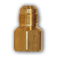 Mid-America Fittings 246X6X6 Adapter, 3/8 in SAE 45 deg Male Flared x 3/8 in FNPTF, Brass Luxury