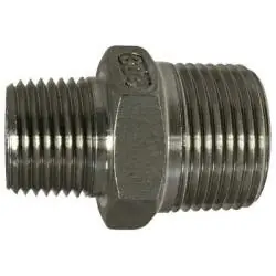 Midland Metal 62750 Reducing Hex Nipple, 1 in MPT x 3/4 in MPT, Stainless Steel Fan Favorite
