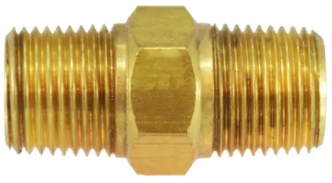 Midland Metal 28818 Hex Nipples, BSPT/BSPP Fittings, 1/2 Bspt x 1/2 Mip Hex Nipple, Brass Fittings Premium