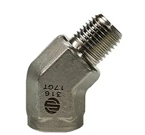 Midland Metal SS5503-04-04 45 deg Elbow, 1/4 in MNPT x 1/4 in FNPT, Stainless Steel Discount