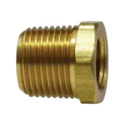 Free Returns AMC 06110-0402-003 Light Pattern Reducer Hex Bushing, 1/4 in MPT x 1/8 in FPT, 0.62 in, Brass