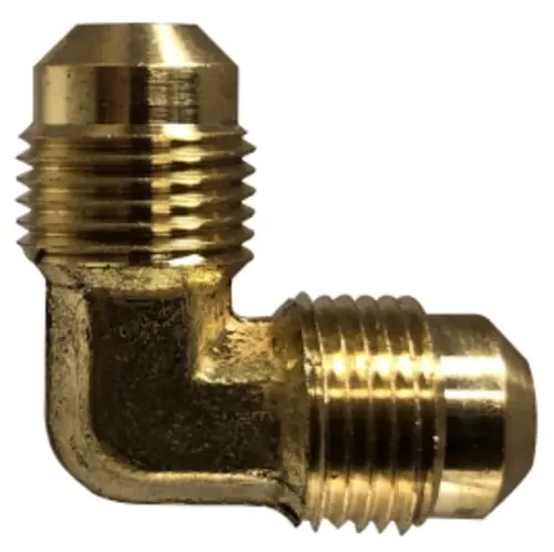AMC 704055-06 90 deg Union Elbow, 3/8 in 45 deg Flared x 3/8 in 45 deg Flared, Brass Fan Favorite