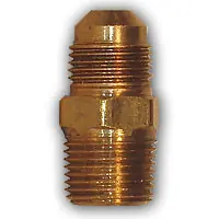 Fresh Stock Mid-America Fittings 248X6X2 Half Union Adapter, 3/8 in SAE 45 deg Male Flared x 1/8 in MPT, Brass
