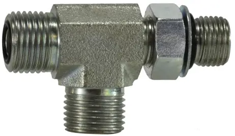 Affordable Midland Metal FS680444 Run Tee, 9/16 in Male ORFS x 9/16 in Male ORFS x 7/16 in Male ORB, Steel