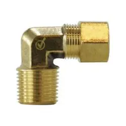 AMC 700069-0606 90 deg Elbow, 3/8 in Compression x 3/8 in MNPTF, Brass Hassle-Free Returns