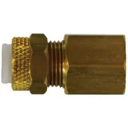 Premium Midland Metal 266PF-4B Female Connector, Flareless, 1/4 x 1/4 Pf Adapt Tube To Fpt, Brass Fittings