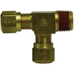 Midland Metal 38166 Run Tee, 1/2 in Tube OD x 1/2 in MPT x 1/2 in Tube OD, Brass Price Cut