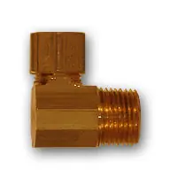 Mid-America Fittings 269X3 90 deg Barstock Elbow, 3/16 in Compression x 1/8 in MPT, Brass Cheap