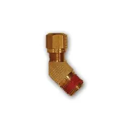 Mid-America Fittings NT6945-106VS 45 deg Elbow with RTS, 5/8 in Tube OD x 3/8 in Male NPTF, Brass Fresh Stock