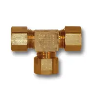 Mid-America Fittings 264X8 Barstock Tee, 1/2 in Compression x 1/2 in Compression x 1/2 in Compression, Brass Seasonal Sale
