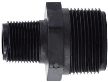 Midland Metal 28630P Reducing Hex Nipple, 2 in MPT x 1-1/2 in MPT, Polypropylene, Black Budget