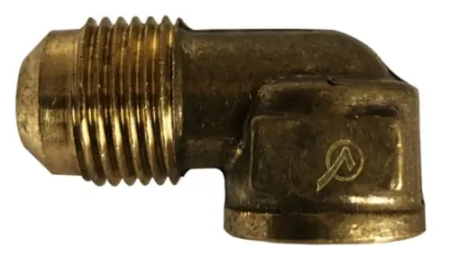 AMC 704050-0404 90 deg Elbow, 1/4 in 45 deg Female Flared x 1/4 in FIP, Brass Secure Checkout