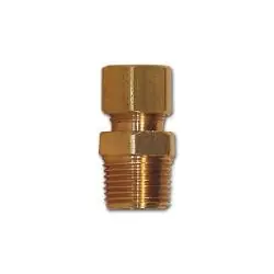 Free Returns Mid-America Fittings LF68T-44 Drilled Through Tank Connector, 1/4 in Compression x 1/4 in MNPTF, Brass