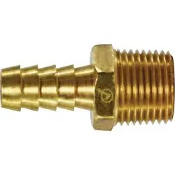 Grab Now AMC 707001-0604 Rigid Adapter, 3/8 in Hose Barbed x 1/4 in MNPTF, Brass