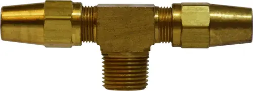 Popular Midland Metal 38280 Branch Tee, 1/2 in Tube OD x 1/2 in Male NPTF x 3/8 in Male NPTF, Brass