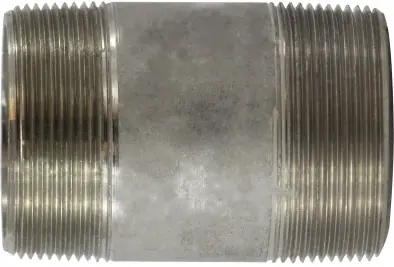 Midland Metal 52164 Seamless Pipe Nipple, 2 in MPT x 2 in MPT, 4 in L, Stainless Steel, SCH 80 Schedule, 3000 lb Crafted