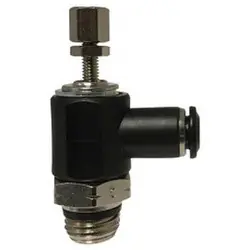 Low Price Midland Metal 20788CW Meter Out Right Angle Flow Control Valve, 3/8 x 3/8 in Nominal, Push-In x MNPT