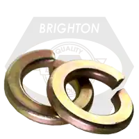 1/4" Regular Split Lock Washers, Zinc-Yellow Cr+6, Alloy Steel, Thru-Hardened, Qty 100 Time-Limited