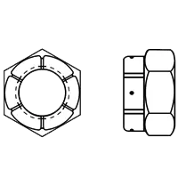 Low Price 5/8"-11 Thin Height Heavy Flexloc Hex Nut, Cadmium Plated, Qty 50
