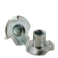 Hassle-Free Returns 1/4"-20 x 5/16" Tee Nuts, 4 Prong, Zinc Cr+3, Qty 250