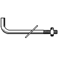 Clearance 1/2" x 18" x 1 1/4" x 1 3/4" L-Shaped Anchor Bolt w/ Nut & Washer, Hot-Dipped Galvanized HDG, Qty 25