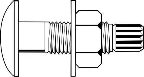 Secure Checkout 7/8"-9 x 2 1/4" Tension Control Bolts, Round Head, A325 w/ Heavy Hex Nut, Grade DH A563 & Washer F436, Plain Finish, Qty 190