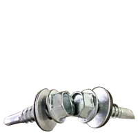 Clearance 10-16 x 2" Self-Drilling Screws w/ Bonded Washer, Unslotted Hex Washer Head HWH, Zinc Cr+3, Full Thread, Qty 100