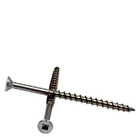 10-8 x 3-1/2"/2-1/4" Drywall Screws (Wood & Deck), Square Drive Flat Head, Type 17, 18-8 Stainless Steel, 4 Nibs, Qty 100 Flash Sale