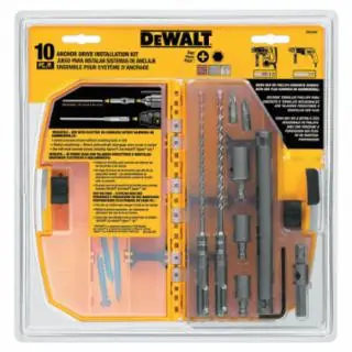 Authentic Dewalt DW5366 10 Pc. Anchor Drive Installation Kit (1 KT)