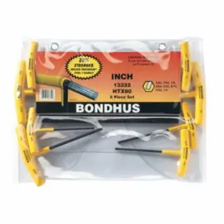 Bondhus 13332 8-Pc T-Handle Hex Key Sewithout Ballpoints (1 ST) Certified