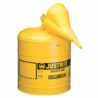 Save Now Justrite 7150210 5 Gallon Yellow Type I Safety Can W/Poly Funnel