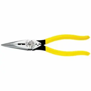 Klein Tools D203-8NCR Pliers, Needle Nose Side Cutters with Stripping and Crimping, 8-Inch Fan Favorite