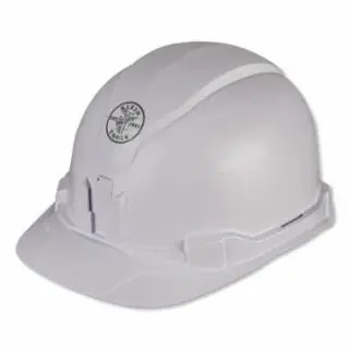 Professional Grade Klein Tools 60407RL Hard Hat, Vented, Full Brim with Rechargeable Headlamp, White