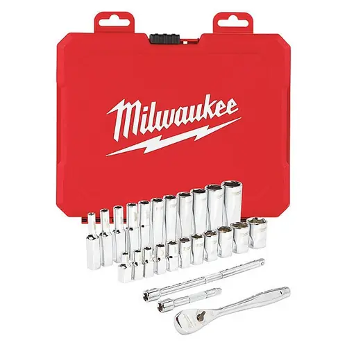 Milwaukee Tool 48-22-9404 1/4" Drive 26pc Ratchet & Socket Set - SAE Seasonal Sale