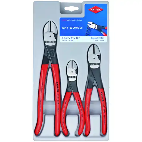 Knipex 00 20 05 US 3 Pc Diagonal Cutters Set (6 1/4", 8" & 10") Time-Limited