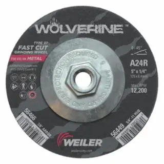 Top Rated Weiler 56449 5 x 1/4 Wolv Ty27 Grindwhl A24R 5/8-11 Unc