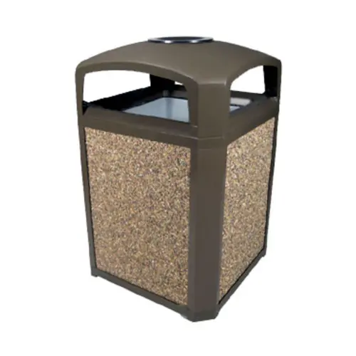 Next Day Delivery Rubbermaid Commercial FG397001SBLE Dome Top Waste Container with Ash Tray