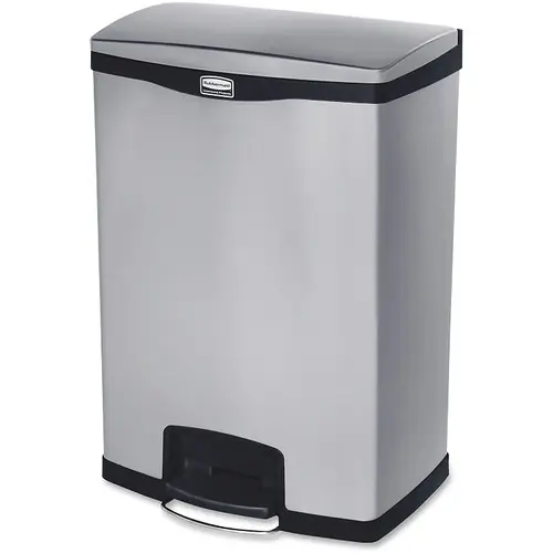 Rubbermaid Commercial 1901999 Slim Jim 90L/24G Fs Metal Step On Black Next Day Delivery