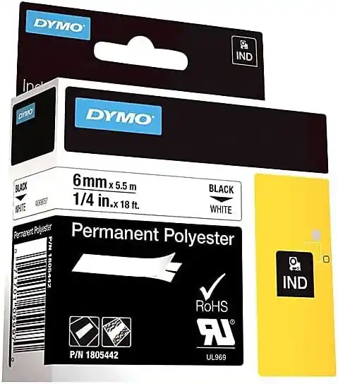 Hassle-Free Returns DYMO RHINO RHINO 1/4" WHITE PERMANENT POLY LABELS